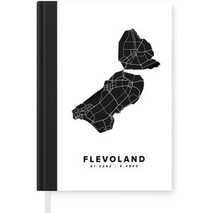 Notitieboek - Schrijfboek - Flevoland - Nederland - Wegenkaart - Notitieboekje klein - A5 formaat - Schrijfblok