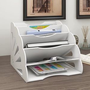 Office Desktop Supplies Magazine Archiefhouder Rack Bureau Opgeruimde opbergorganizer voor documenten, brievenbakje A4 papieren boeken, notebooks schrijfwaren voor schoolkantoor
