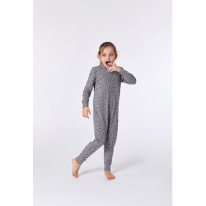 Woody onesie unisex - grijs met wasbeer all-over print - wasbeer - 212-1-ONB-Z/924 - maat 128