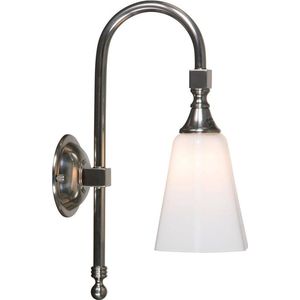 Linea Verdace - Badkamerlamp Classic Boog Opal Wit Hexa 1XG9IP44 Nikkel