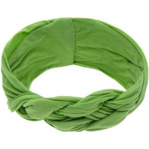 Jumada's - Geknoopte en gevlochten groene haarband voor baby's en kleuters