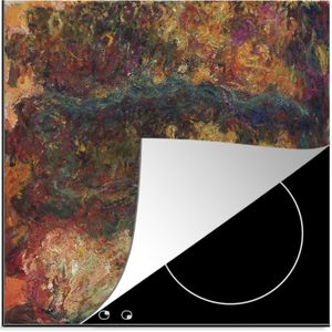 KitchenYeah® Inductie beschermer 78x78 cm - De Japanse brug - Schilderij van Claude Monet - Kookplaataccessoires - Afdekplaat voor kookplaat - Inductiebeschermer - Inductiemat - Inductieplaat mat