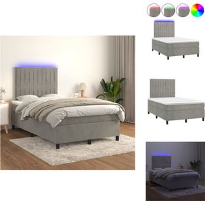 vidaXL Bed - fluweel - 120x200 cm - LED-verlichting - Bed