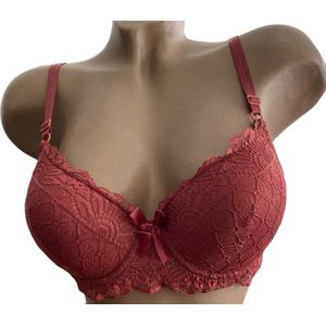 Dames BH 1579 push up met kant 85B roestbruin