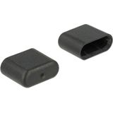 Afsluit cover voor USB-C (m) connector (10 stuks) / zwart