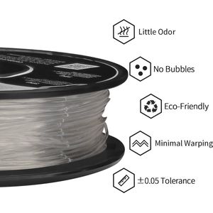 Eryone TPU Filament 1.75mm 500g Voor 3D Printer en 3D Pen Transparant