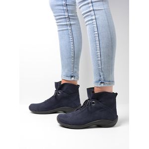 Wolky Hoge veterschoenen Diana blauw nubuck