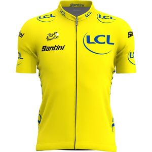 Santini Tour de France Gele trui Tour de France - fietsshirt korte mouwen Heren - Replica Overall Leader Jersey Yellow - XL