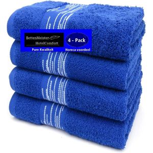4 Pack Handdoeken - (4 stuks) Essentials 550g. M² 50x100cm blauw - Katoen badstof
