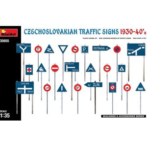 1:35 MiniArt 35655 Czechoslovakian Traffic Signs for Diorama Plastic Modelbouwpakket