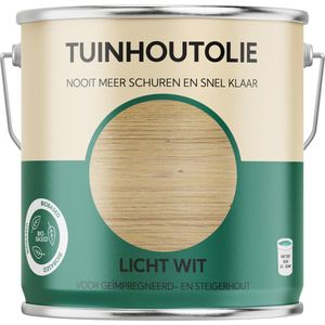 Tuinhoutolie - licht wit - voor geïmpregneerd tuinhout - biobased - 2.5 liter