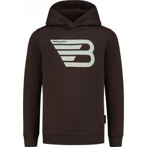 Ballin Amsterdam - Jongens Slim fit Sweaters Hoodie LS - Brown - Maat 6