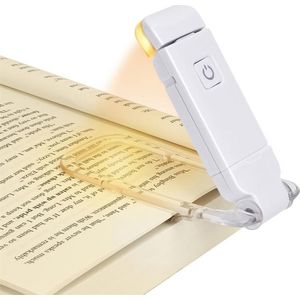 WiseGoods Luxe Mini Leeslampje Met Vergrootglas - USB Leeslamp & Loep - Bedlamp - Boeken Lezen - Cadeau - Boekenlegger Lampje Wit