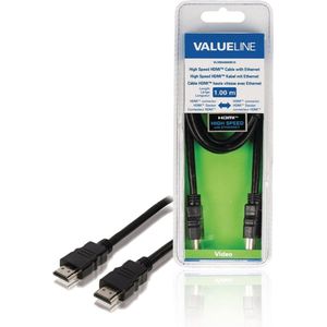 Valueline VLVB34000B10 High Speed Hdmi Kabel Met Ethernet Hdmi-connector - Hdmi-connector 1.00 M Zwart