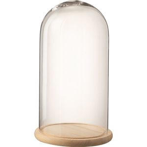 J-Line stolp Rond - hout/glas - transparant/naturel - small
