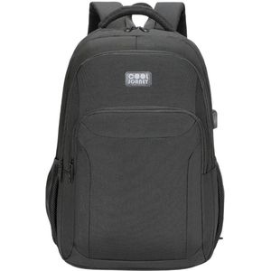 COOLJORNEY Rugtas 21L – Laptop Rugzak met USB – Schooltas – Unisex – Zwart