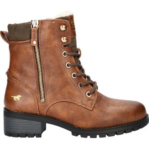 Mustang dames veterboot - Cognac - Maat 38