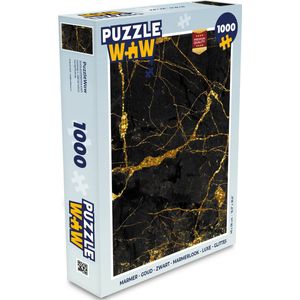 Puzzel Marmer - Goud - Zwart - Marmerlook - Luxe - Glitter - Legpuzzel - Puzzel 1000 stukjes volwassenen