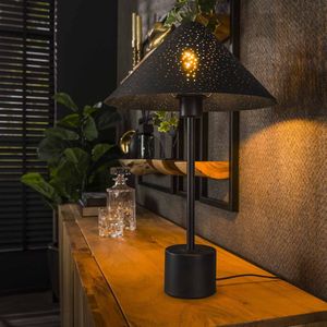 Tafellamp Kosmos in charcoal | led-dimmer | 1 lichts | 33x33x52 cm | modern design | bureau / woonkamer | sfeerverlichting