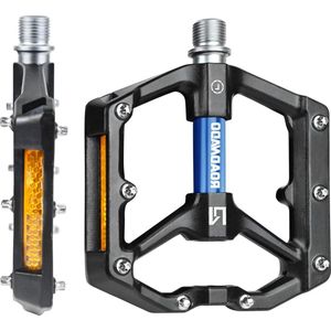 CNC aluminiumlegering MTB Fietspedalen - Antislip Pedalen met Reflectoren - Mountainbike BMX Racefiets Pedalen - 3 Afgedichte Lagers - 9/16 inch Zwart-zwart