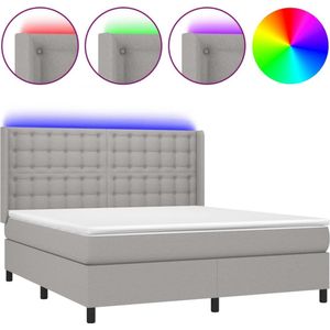 vidaXL-Boxspring-met-matras-en-LED-stof-lichtgrijs-160x200-cm