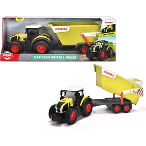 Dickie Toys - CLAAS Tractor - Groen - Kunststof - Inclusief Aanhanger