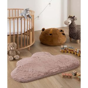 Kindervloerkleed wolkje - Fluffy roze 70x115 cm