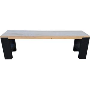 Wood4you - Bank Seattle - Steigerhout zwart 180 cm