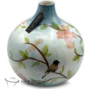 Vaas - Villa Pottery - Keramiek - Decoratie - Voorjaarsdecoratie - Voorjaar - Blossom 1_3 Blue
