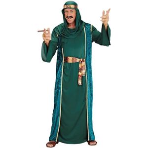 Widmann - 1001 Nacht & Arabisch & Midden-Oosten Kostuum - Olie Slimme Sjeik Groen - Man - Groen - Small - Carnavalskleding - Verkleedkleding