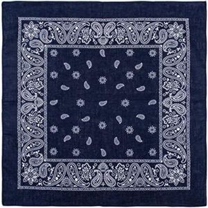 CHPN - Bandana - Boerenzakdoek - Shawltje - Paisleyprint - 54/54CM - Donkerblauw - Zakdoek - Carnaval - Accessoire