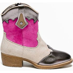Smile Favorites® Meisjes Cowboylaarzen met Hak - Beige - Suedine - Maat 34 -