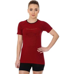 Brubeck Dames Sportkleding - 3D PRO Hardloopshirt / Sportshirt - Naadloos - Cherry-S