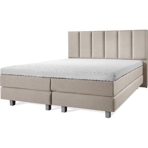 Boxspring Luxe 160x200 Vertical Taupe Lederlook