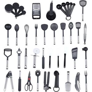 FIBILA Keukengerei - Keukengerei Set - Keuken Accessoires - Set van 40 - Keukenset - Roestvrijstaal