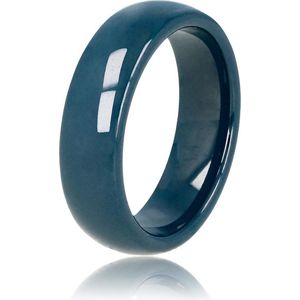 My Bendel - Keramieken ring blauw 6mm - Mooi blijvende brede ring- blauw - Draagt heerlijk en onbreekbaar - Met luxe cadeauverpakking