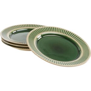 Mica Decorations Elice Dinerbord - Set van 4 - Ø27 cm - Keramiek - Groen