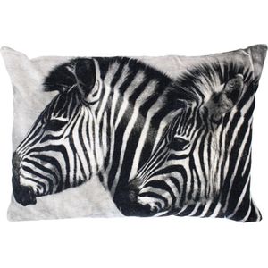 Sierkussen - Groot Fluweel Zebras - Multicolor - 60 Cm X 40 Cm