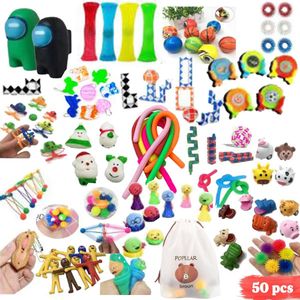 Hét beste Fidget Toys Pakket | 50 stuks | Voor volwassenen en kinderen | 20 verschillende soorten speeltjes | Comfortabel en stimulerend
