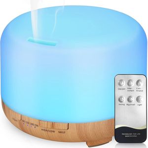 De 450 ml Aromadiffuser met Timer en LED Verlichting voor Thuis, Kantoor, en Ontspanning - Stille Ultrasone Technologie - Automatische Uitschakeling bij Watergebrek - 7 Kleuren Veranderende Lampjes