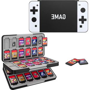 Game Card Case - Slim Portable Game Card Storage Box Black White