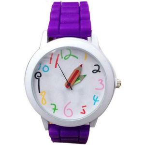 Hidzo Horloge Potlood - Ø 39 mm - Paars - Siliconen