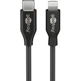 USB C naar Lightning kabel 2 meter zwart