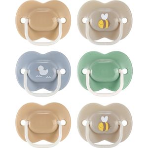 Tommee Tippee Anytime Fopspenen, 18-36m, 6 stuks, symmetrische speen zit altijd rechtop, BPA-vrije fopspeen van silicone, orthodontisch ontwerp, mengkleuren