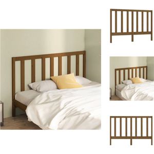vidaXL Houten Hoofdeinde - Trendy Design - Hoofdbord voor Bed - 141 x 4 x 100 cm - Ken- Klassieke uitstraling - Kleur- honingbruin - Bedonderdeel