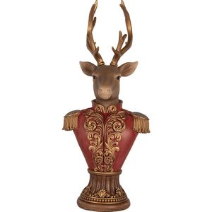 Clayre & Eef Decoratie Beeld Hert 16x14x36 cm Bruin Kunststof