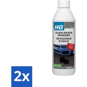 HG - Olievlekkenreiniger - Verwijdert Ook Vet & Smeer - 500 ml - Voordeelverpakking - 2 stuks