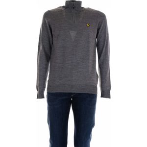 Lyle and Scott Golf Core 1/4 Zip Merino Mix trui heren midden grijs