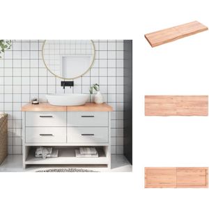 vidaXL Wastafelblad - Wastafelbladen - Blad Voor Wastafel - Tafelblad - Wastafelblad 120x40x(2-6) cm behandeld massief hout lichtbruin