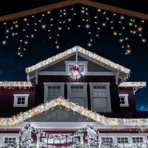 Kerstverlichting - ijspegels, Koudwit & Warmwit, 7,5 m- 220 leds, lichtketting, Perfect voor kerst - gelegenheden - feestjes - tuinverlichting - Oudejaarsdag